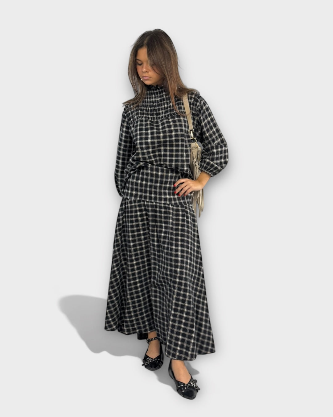 Blusa gomitas Tartán