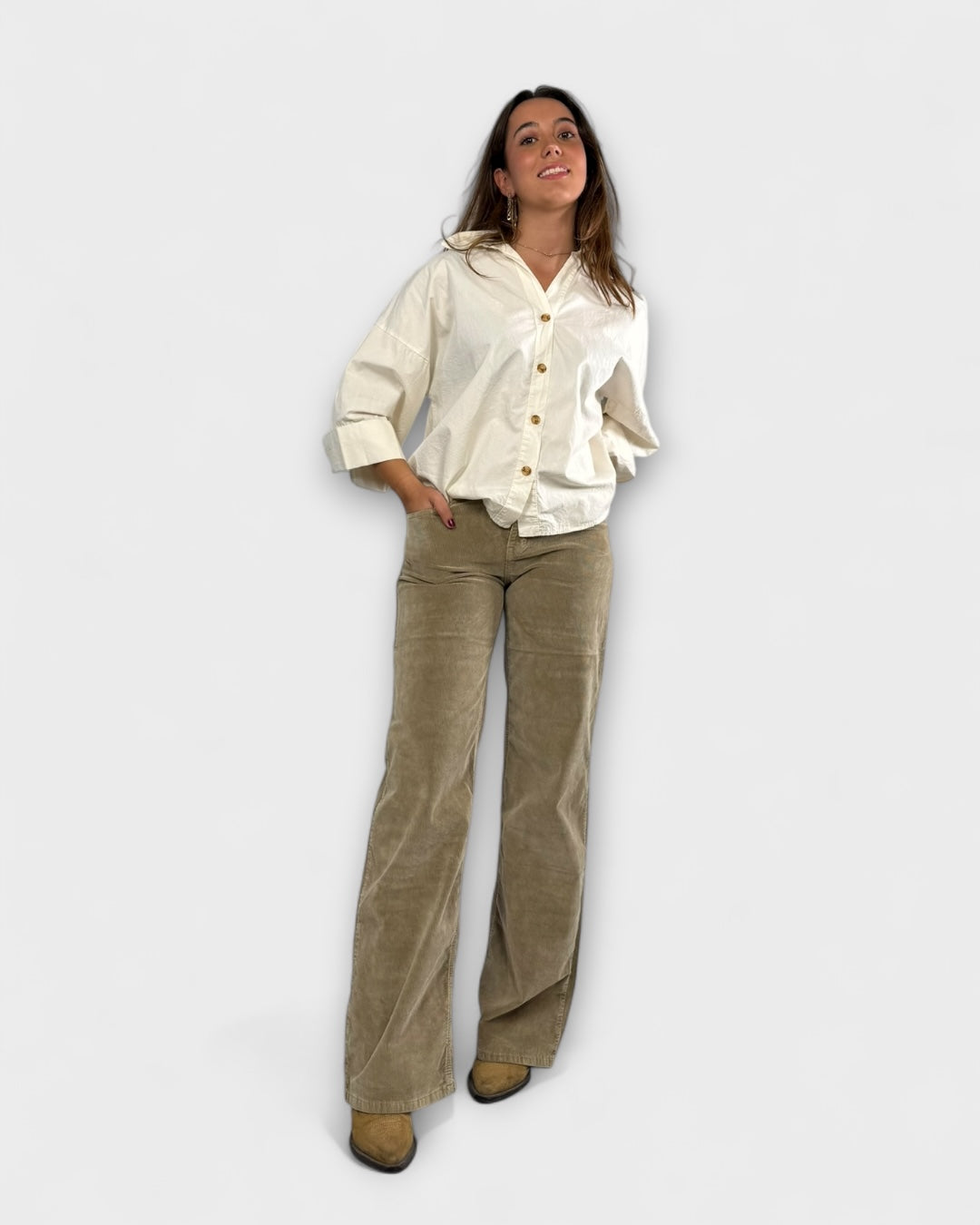 Pantalón pana camel