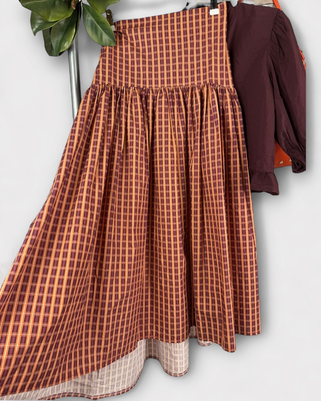 Falda tartán Orange