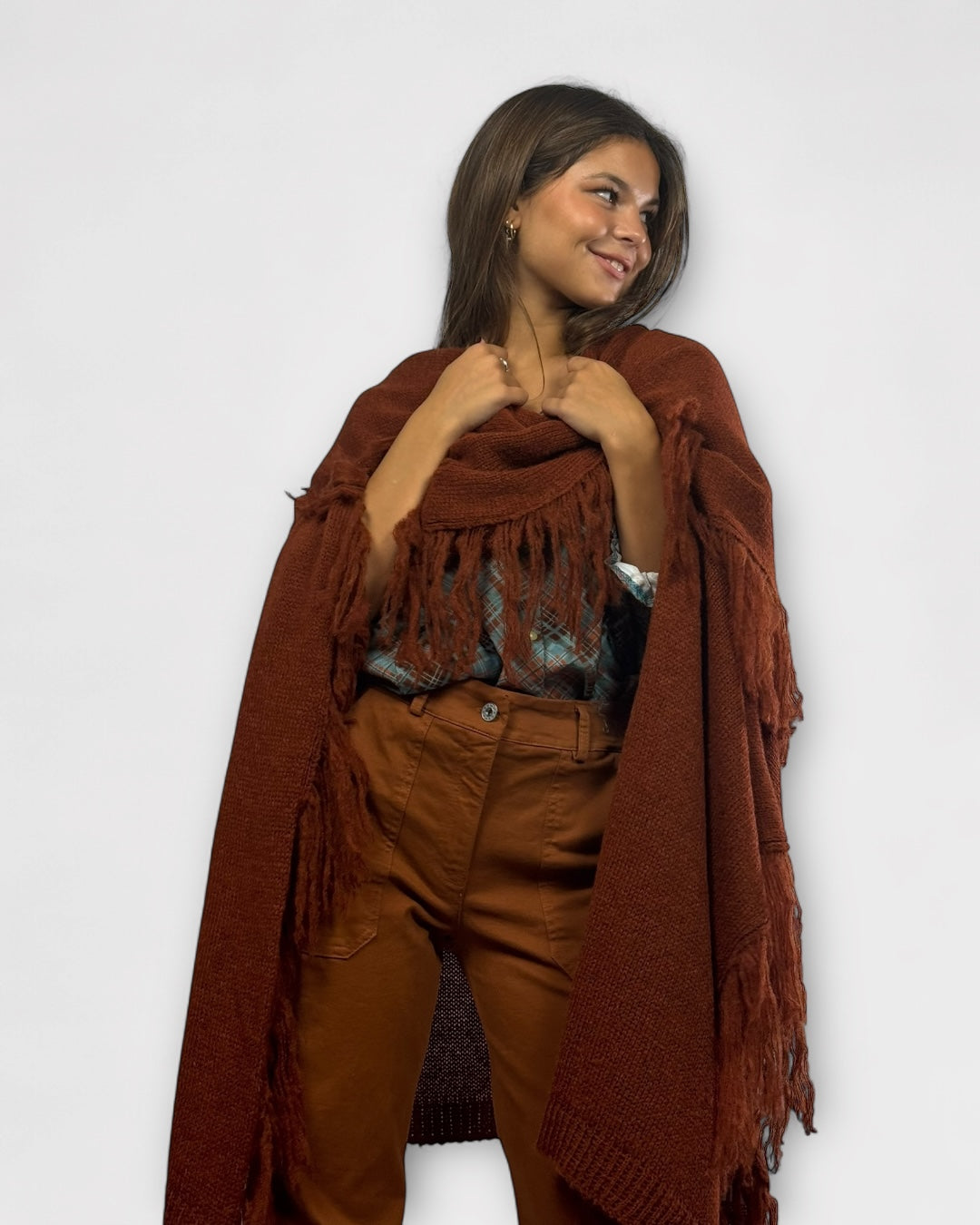 Capa tipo poncho cuadrada