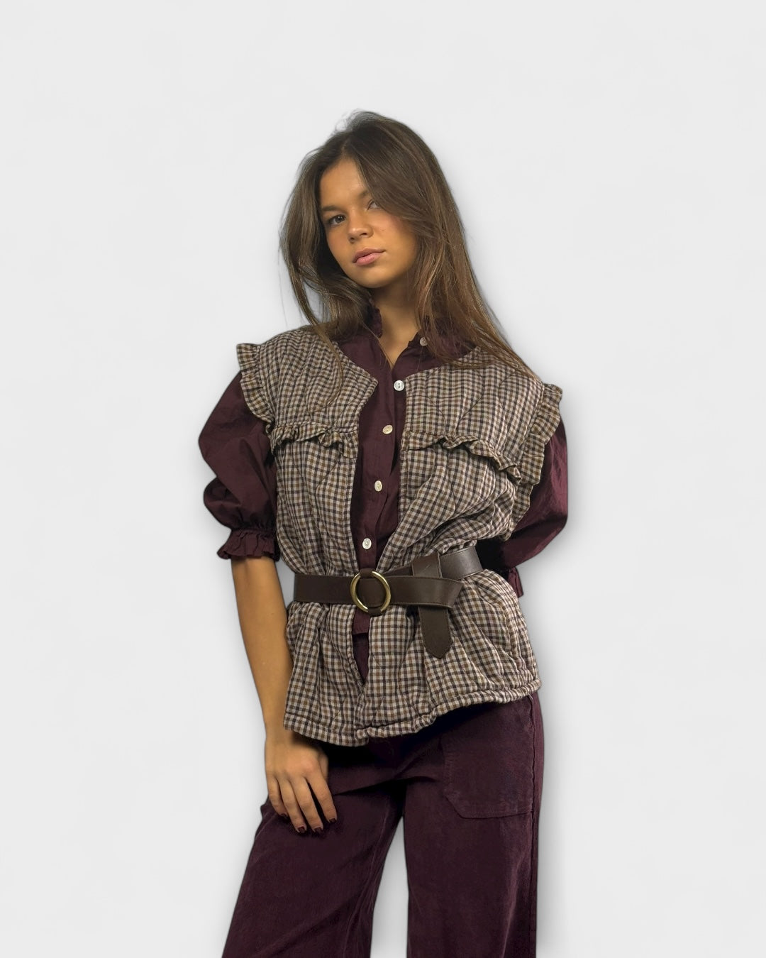 Chaleco cuadros Louise