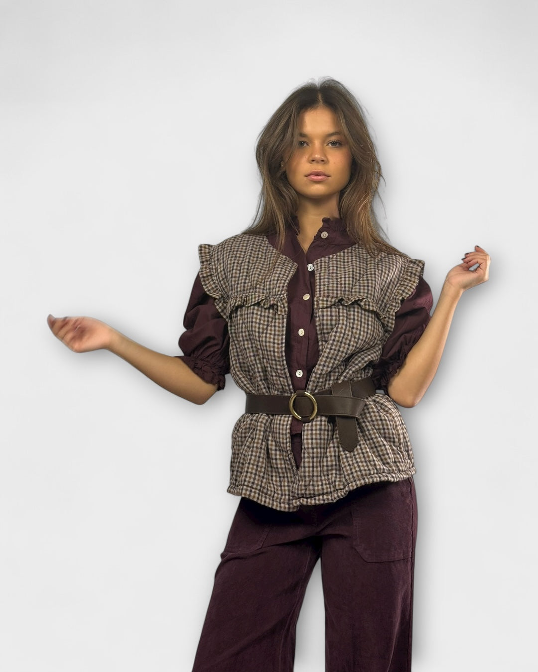 Chaleco cuadros Louise