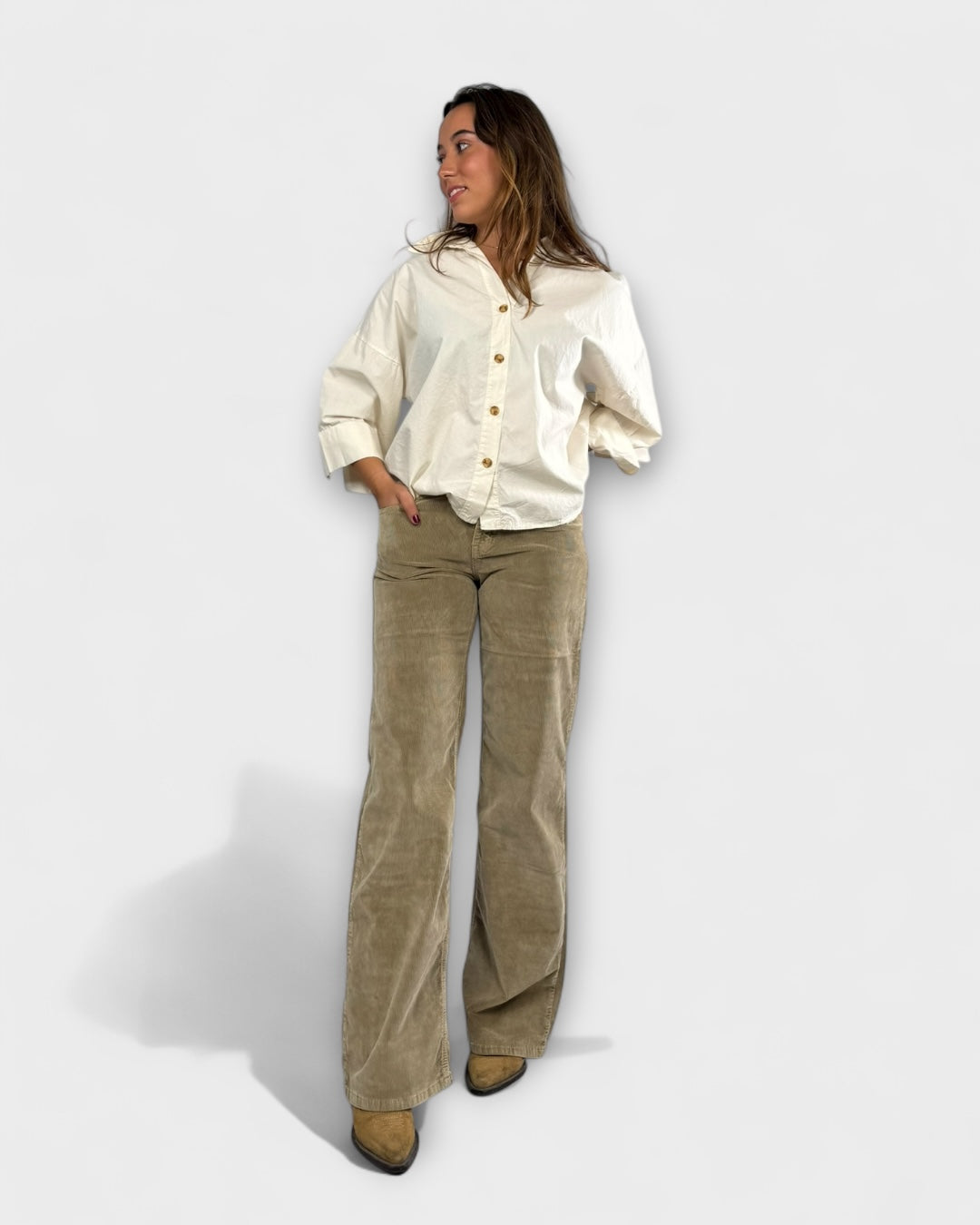 Pantalón pana camel