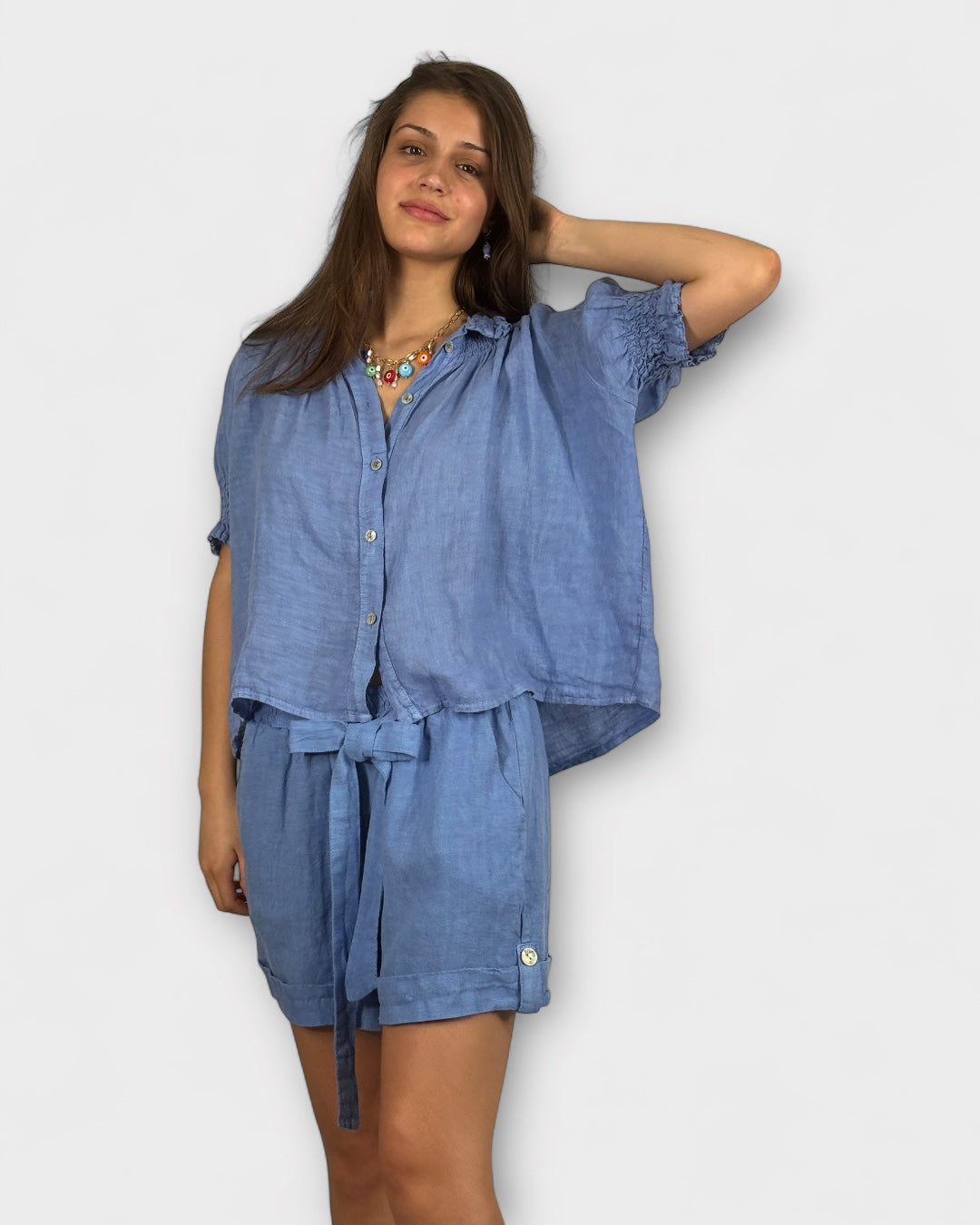 Blusa lino cuello Cervantes