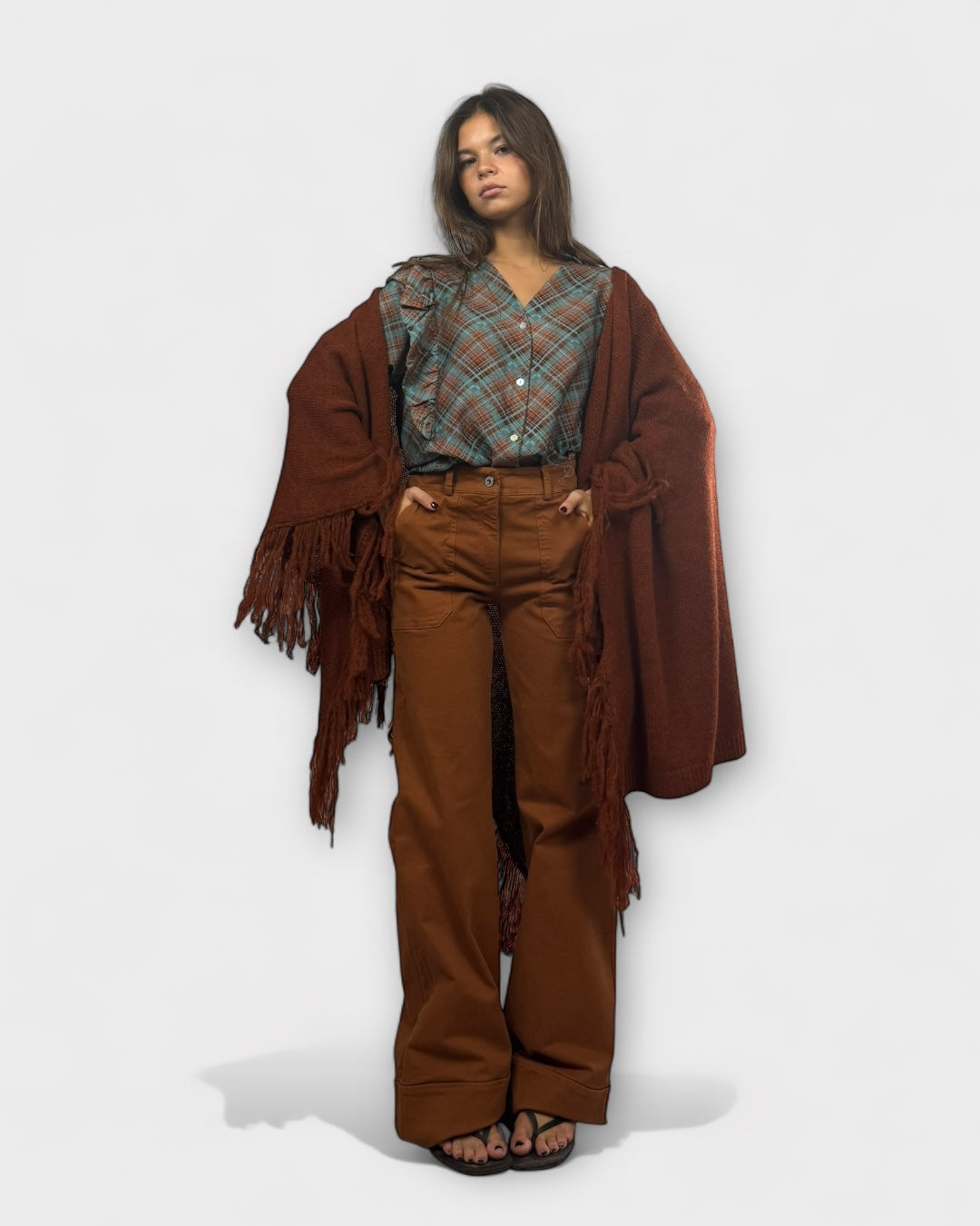 Capa tipo poncho cuadrada