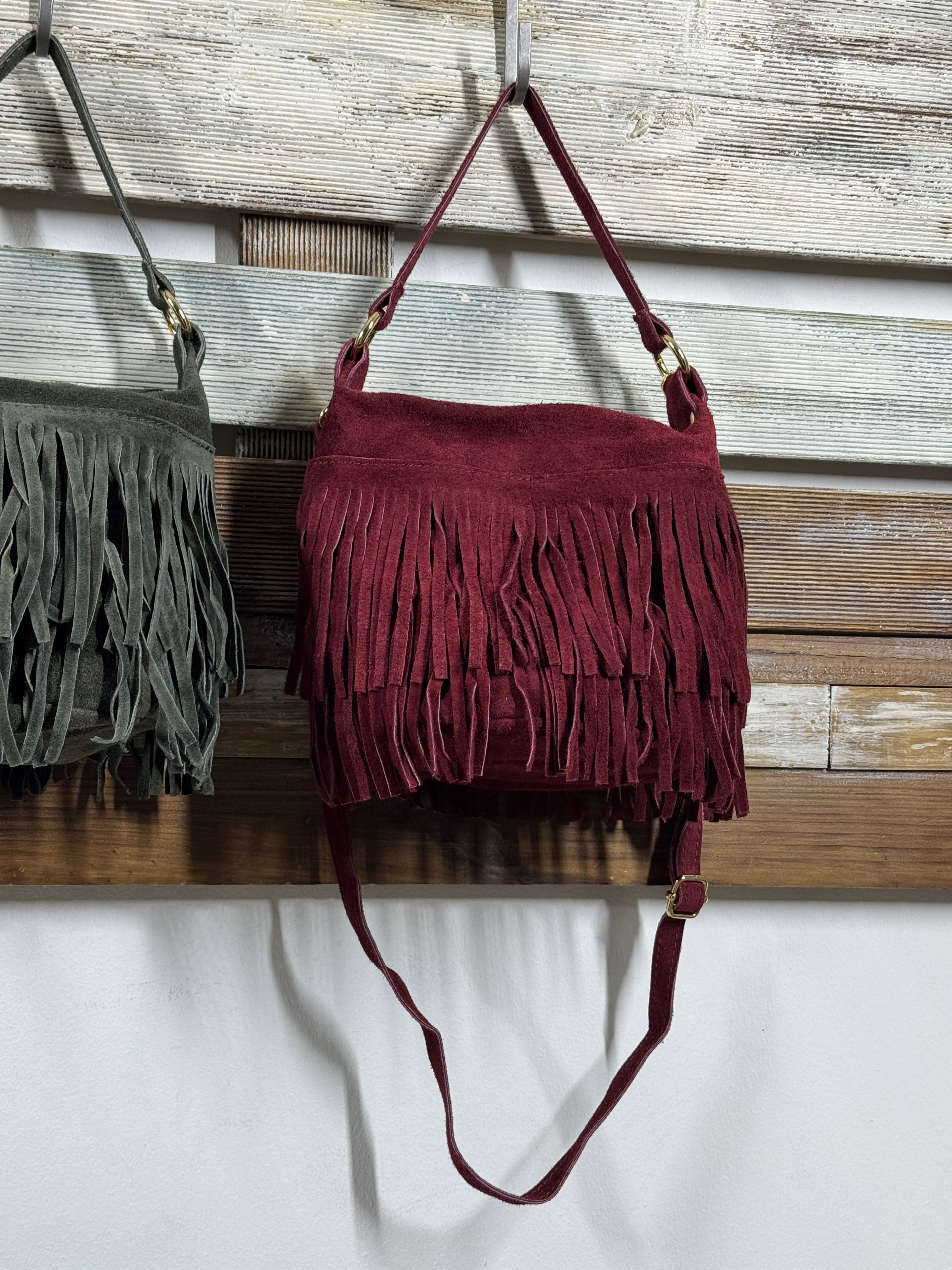 Bolso bombonera flecos