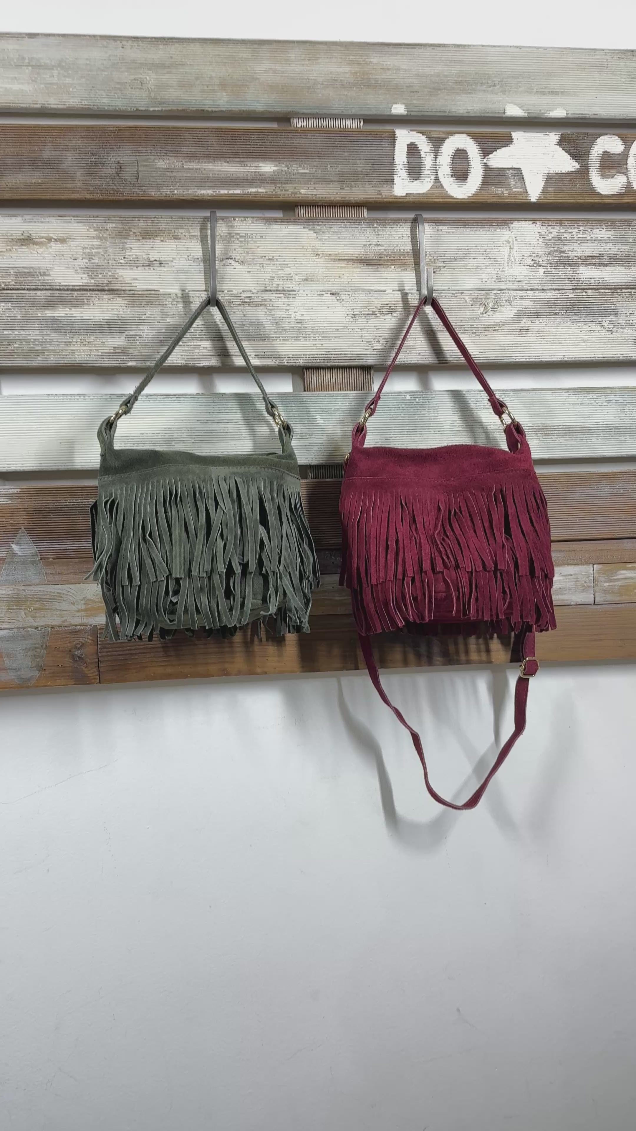 Bolso bombonera flecos